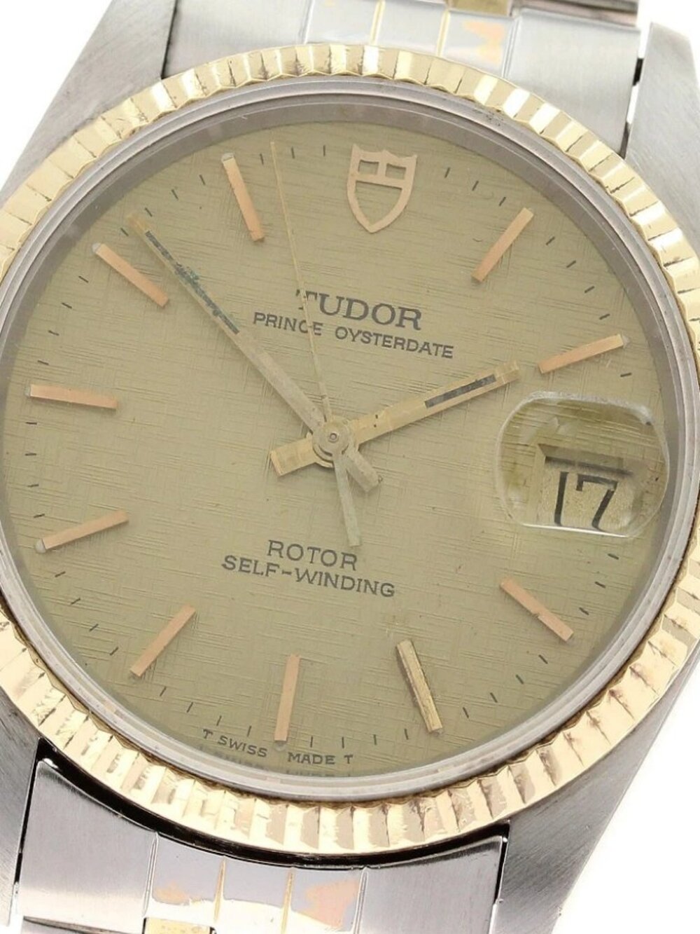 TUDOR Prince Oyster Date 74033 YG bezel gold Dial Automatic Men's Watch_935286